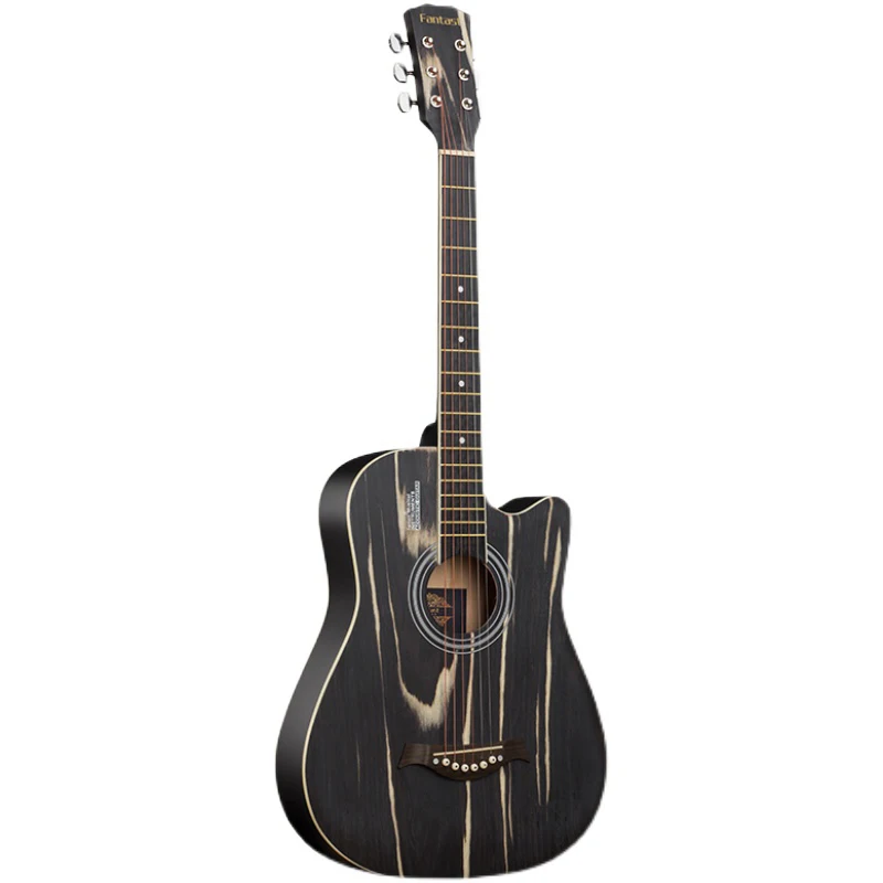 

Wood 6 String Black Guitar Travel Kit Hollow Portable Guitar Professional Semi Acoustic Violao Acustico Musical Instruments