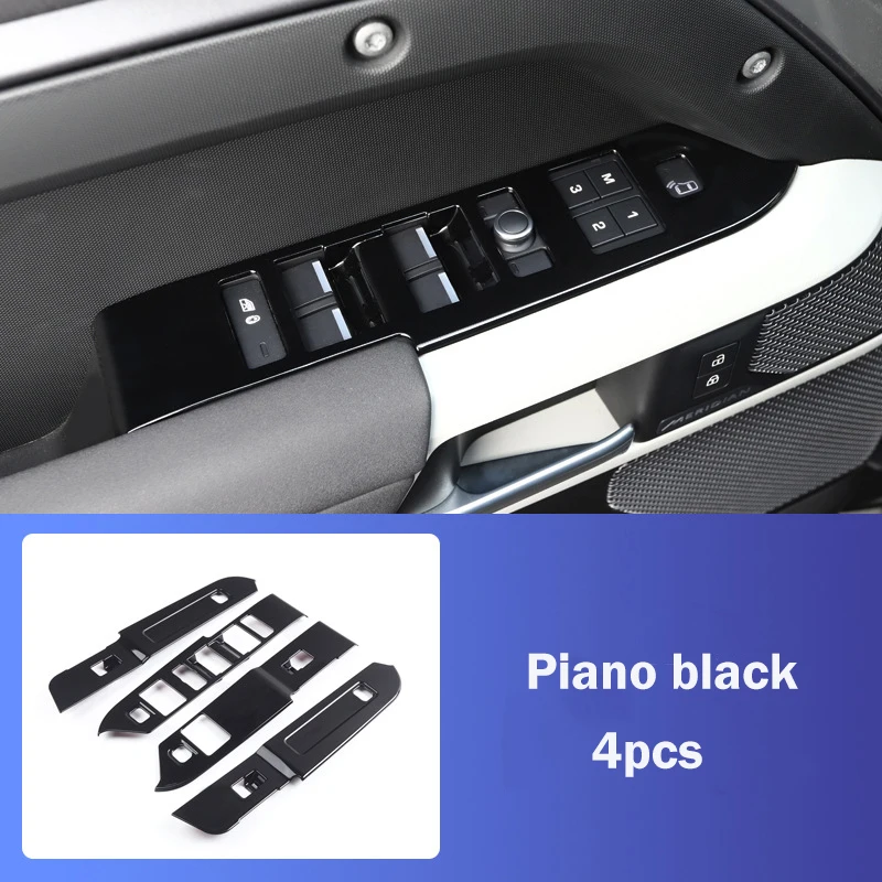 

Черное автомобильное стекло из углеродного волокна ABS для Land Rover Defender 90 110 2020-2024, автомобильные аксессуары