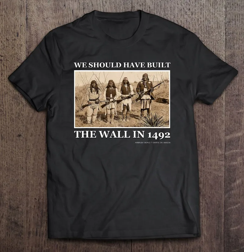 

Футболка мужская из хлопка, с надписью «The Wall In 1492»