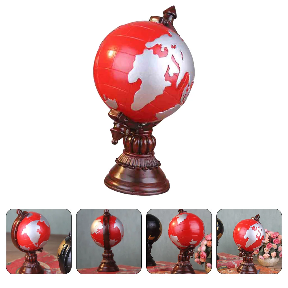 

Globe Bank Piggy Money Jar Desktop Decor Worldkids Decorative Tellurian Saving Creative Sculpture Box Retro Earth Goodie Model