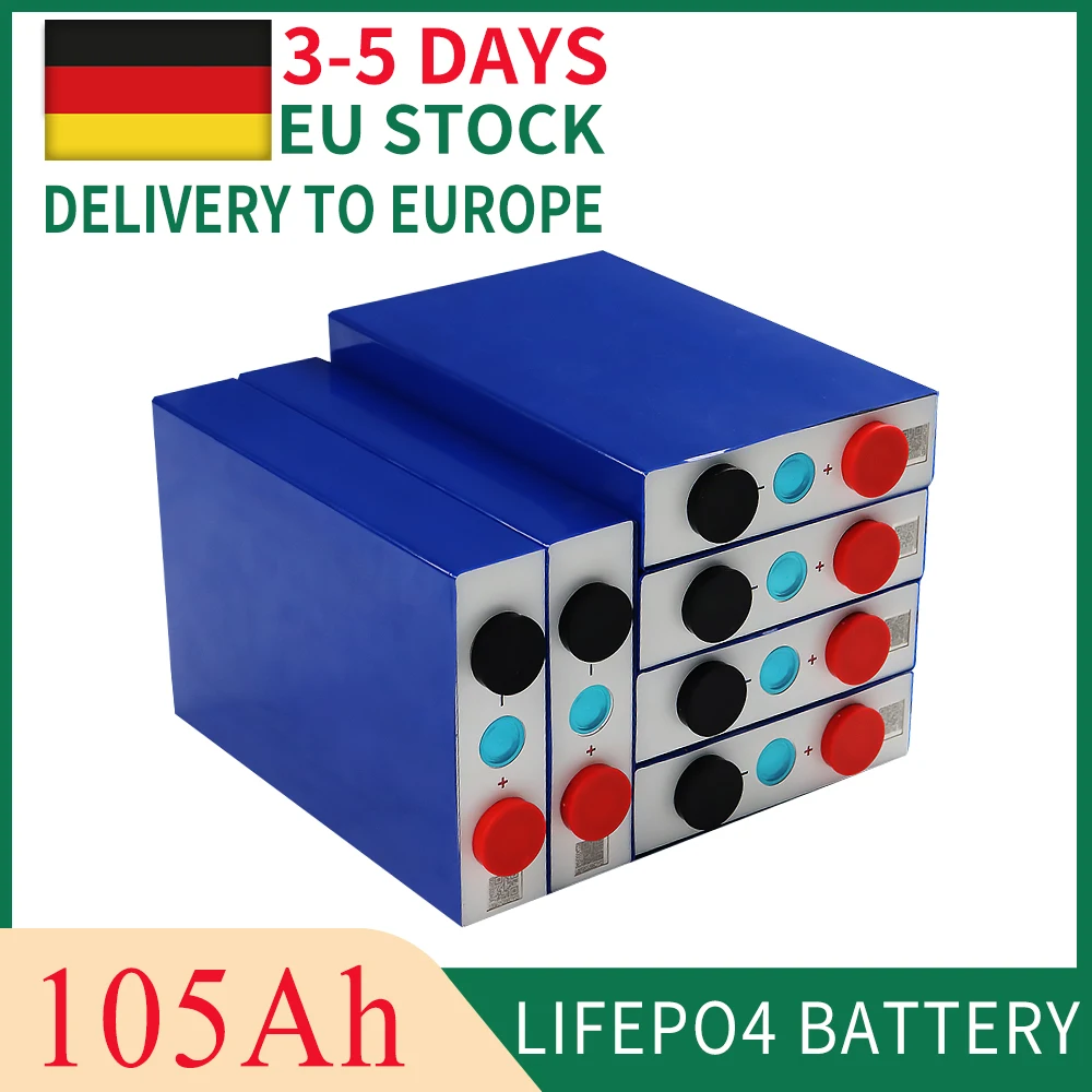 

Cahill 3.2V 16PCS Brand New Grade A 105AH Lifepo4 Rechargeable Cell 24V 48V Battery Pack Boat Motorcycle Golf Cart EU Tax Free