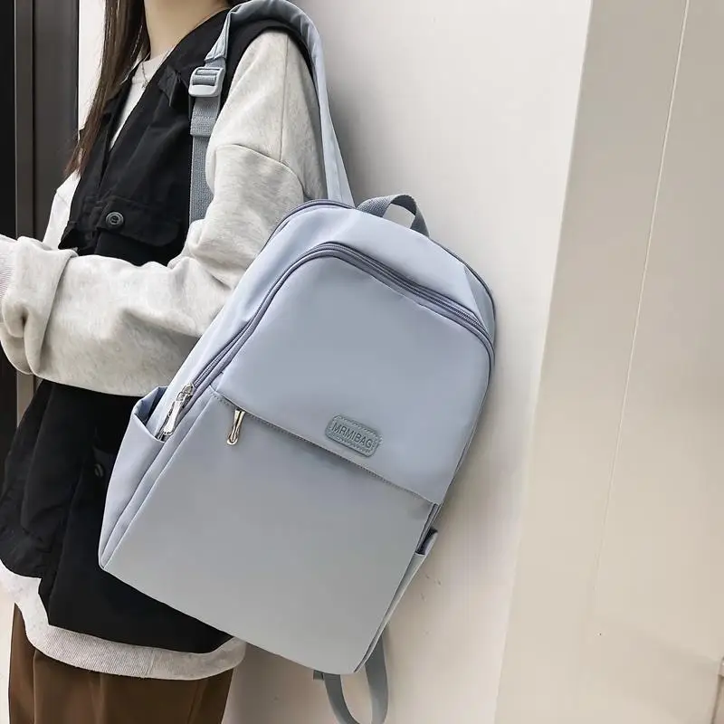 

Female Pack Nylon Women Laptop Backpack Fashion Bagpack Shoulder Back Bag Preppy Style Solid Color Backpacks for Girls Bookbag