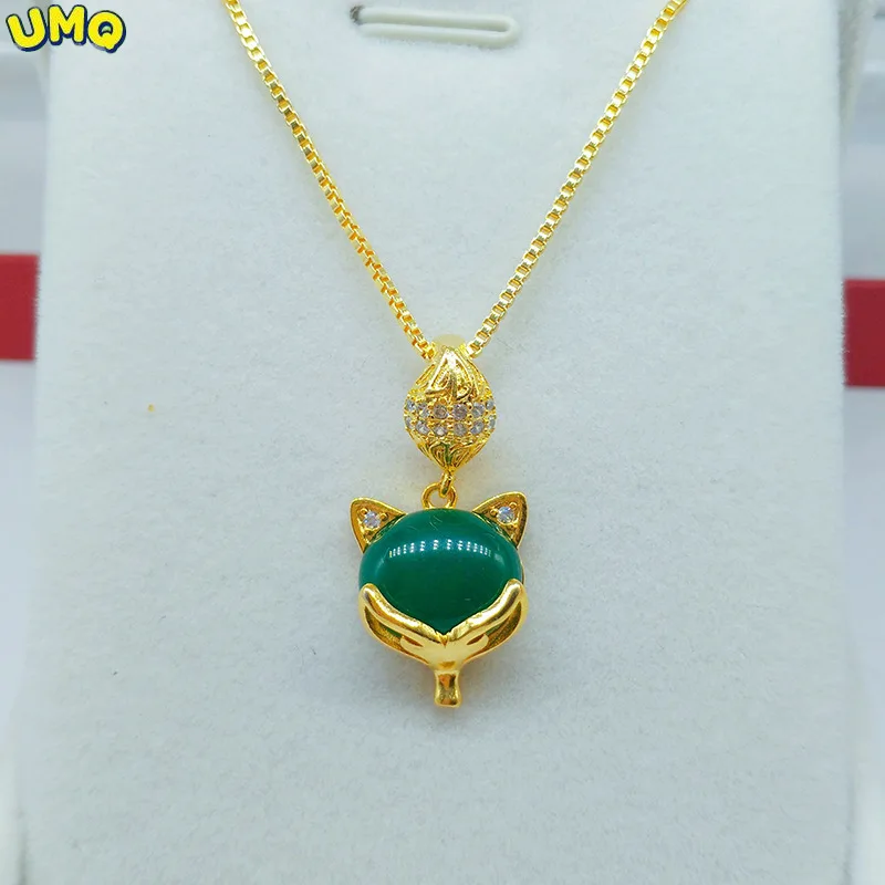 

Оригинальное ожерелье из 24-каратного золота, подвеска в виде Феи лисы, модный микро набор, аксессуары для прямой трансляции, ювелирные издел...