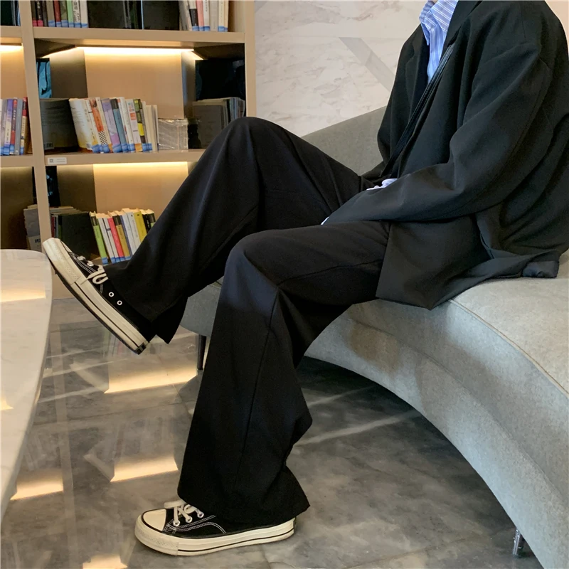 

Men Korean Fahions Wide Leg Sweatpants 2023 Mens Black Harajuku Baggy Harem Pants Male Japanese Streetwear Joggers