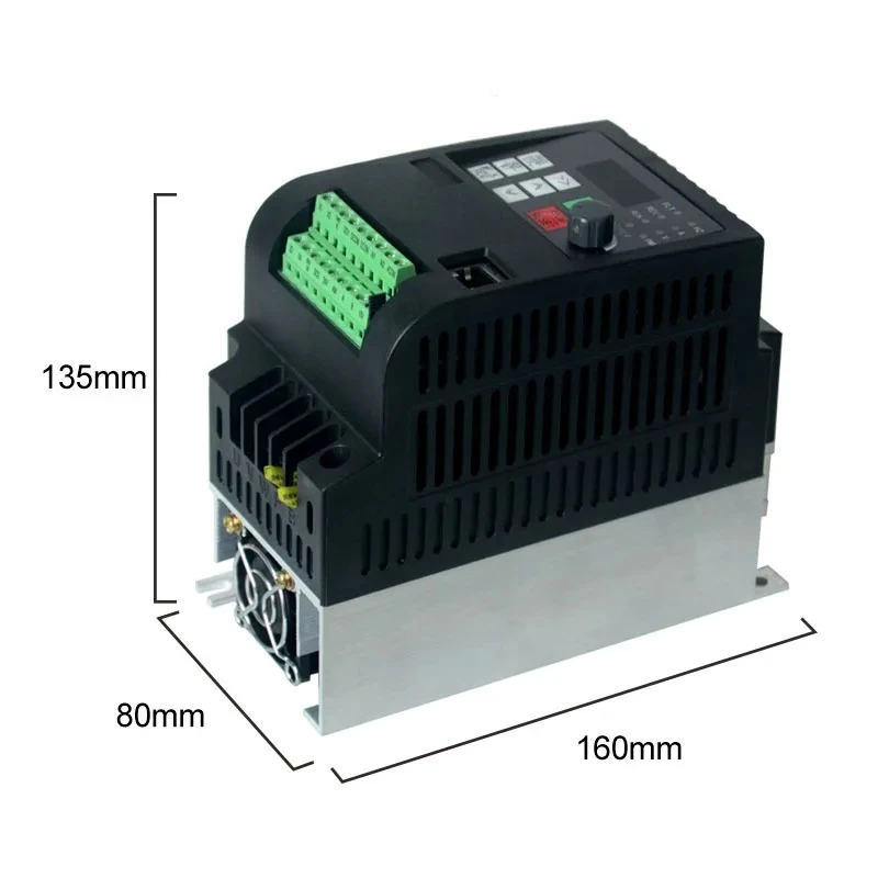 Фото Частотный преобразователь VFD 1.5 кВт/2.2 кВт, 1-фазный, вход 220В, выход 220В, для управления скоростью однофазных двигателей №3