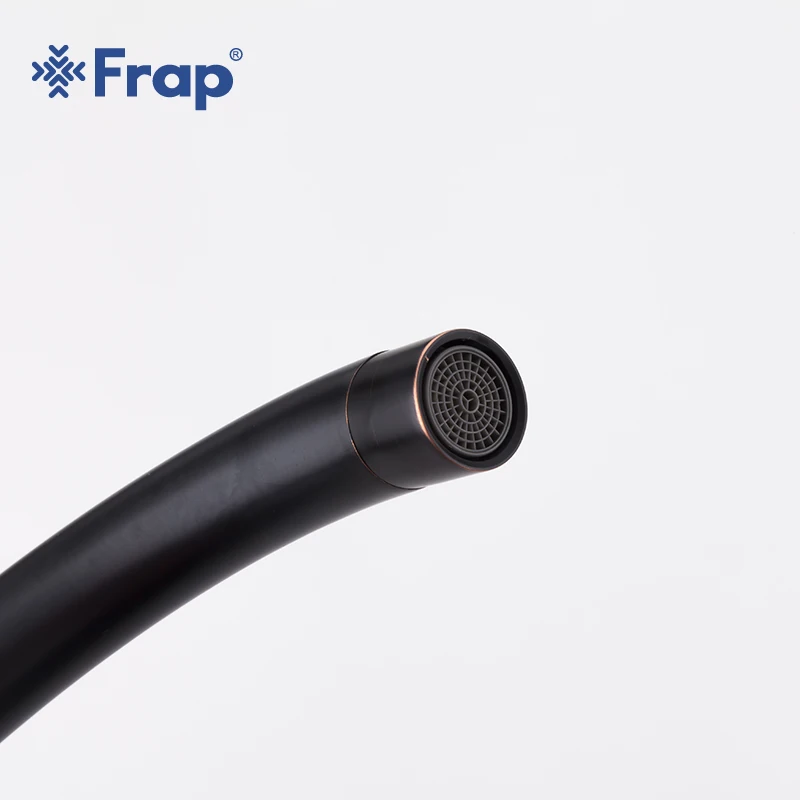 Кухонный смеситель из нержавеющей стали Frap черный водопроводный кран вращение
