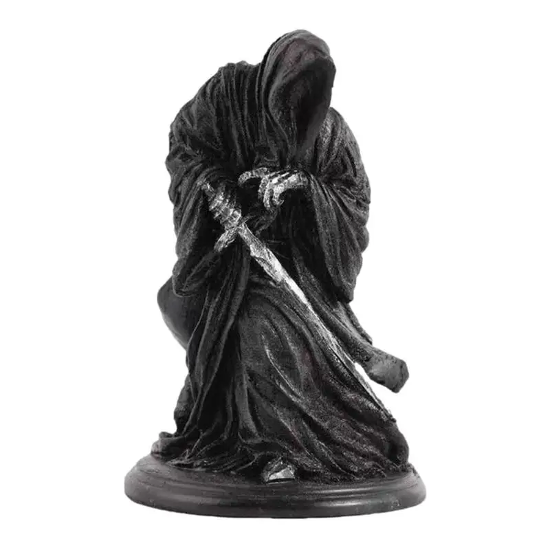 

Grim Reaper Black Sitting Horror Statue Nightcrawler Resin Desktop Figurine Ghost Sculpture Halloween Gothic Shelf Decorations