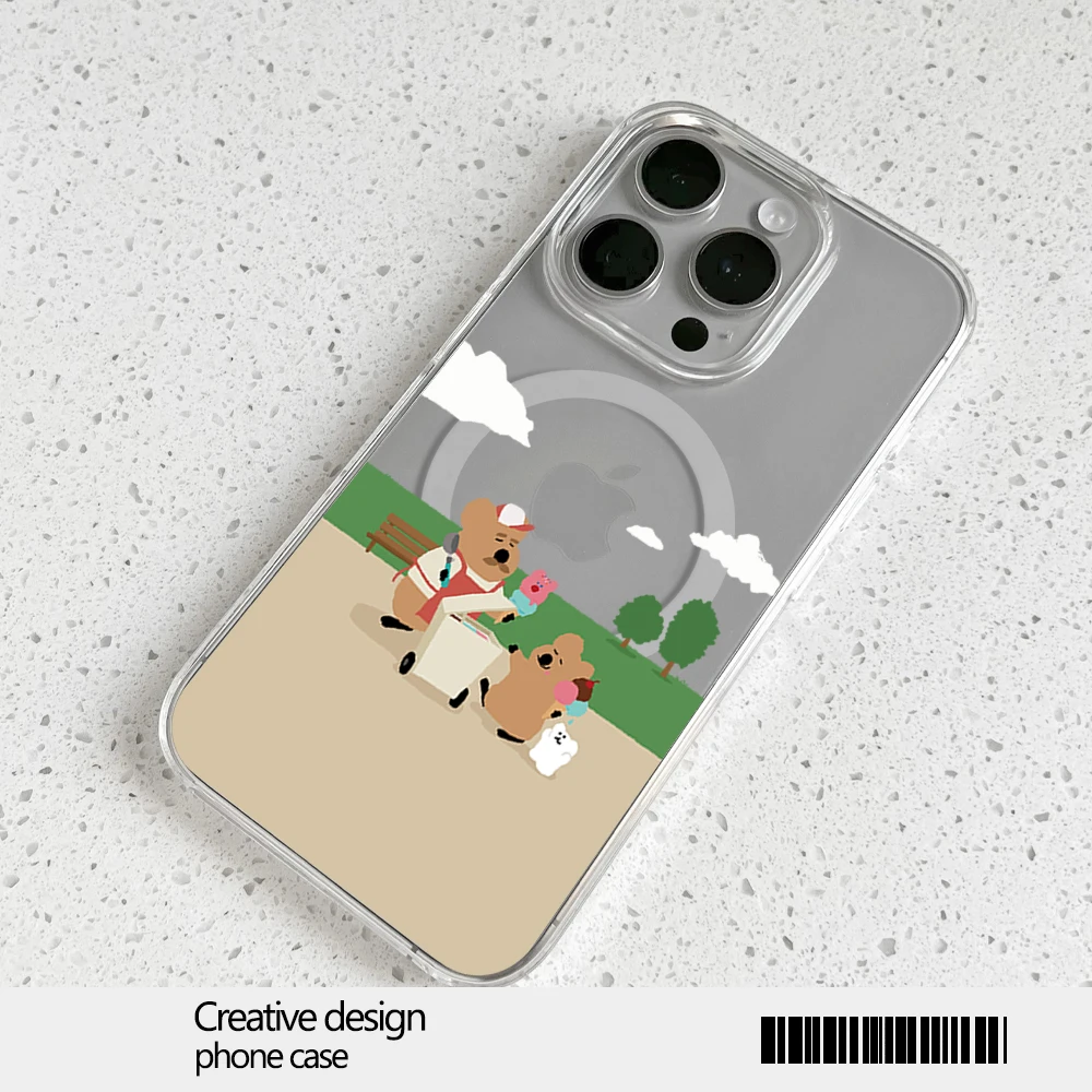 Чехол для телефона с рисунком Динотаэн iPhone 12 11 13 14 15 16 Max Pro Plus магнитный