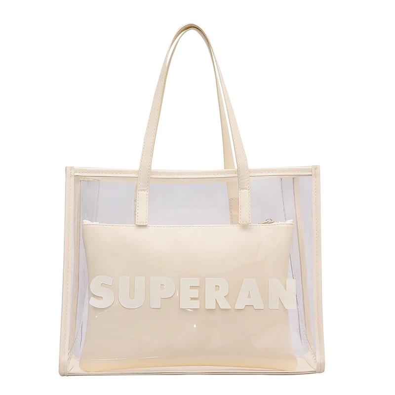

2021 New Design Luxury Transparent Handbag For Women purses Lady Bag Clear PVC Jelly Woman Shoulder Bag Fashion Female Tote Bags