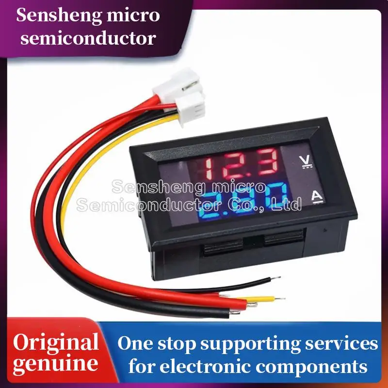 

DC 0-100V 10A Digital Voltmeter Ammeter Dual Display Voltage Detector Current Meter Panel Amp Volt Gauge 0.28" Red Blue LED