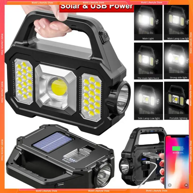 

High Beamlow Beam Multifunctional Searchlight Two Charging Methods Waterproof Design Led Portable Light Dual Light Source