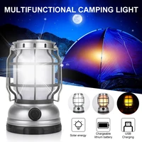led retro portable lamp outdoor camping lantern flame light usb rechargeable tent light waterproof garden decoration lamp