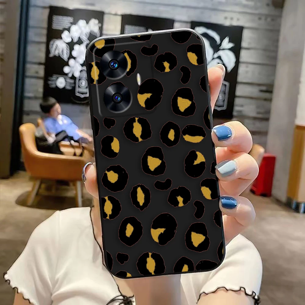 Чехол для телефона с леопардовым принтом Realme C65 C63 C53 C35 C55 C33 C30 C21Y C20 C12 C11 GT 2 XT NARAO 20 30