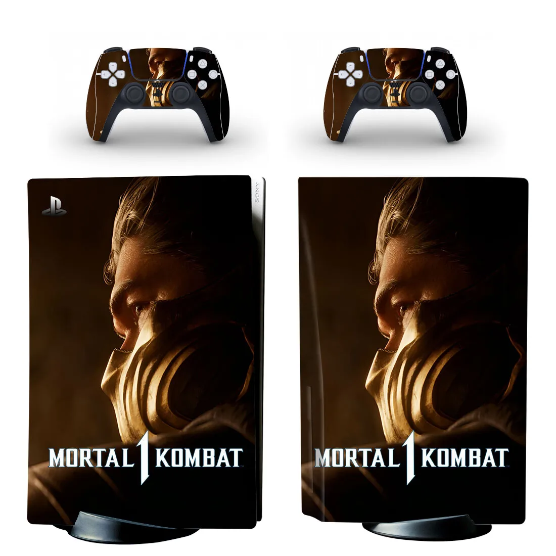 Виниловая наклейка Mortal Kombat 1 PS5 для консоли и 2 контроллера