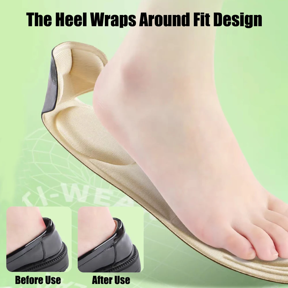 Memory Foam Insoles for Shoes Women High Heels Inserts Plantar Fasciitis Pain Relief Comfort Breathable Foot Massage Shoe Pads