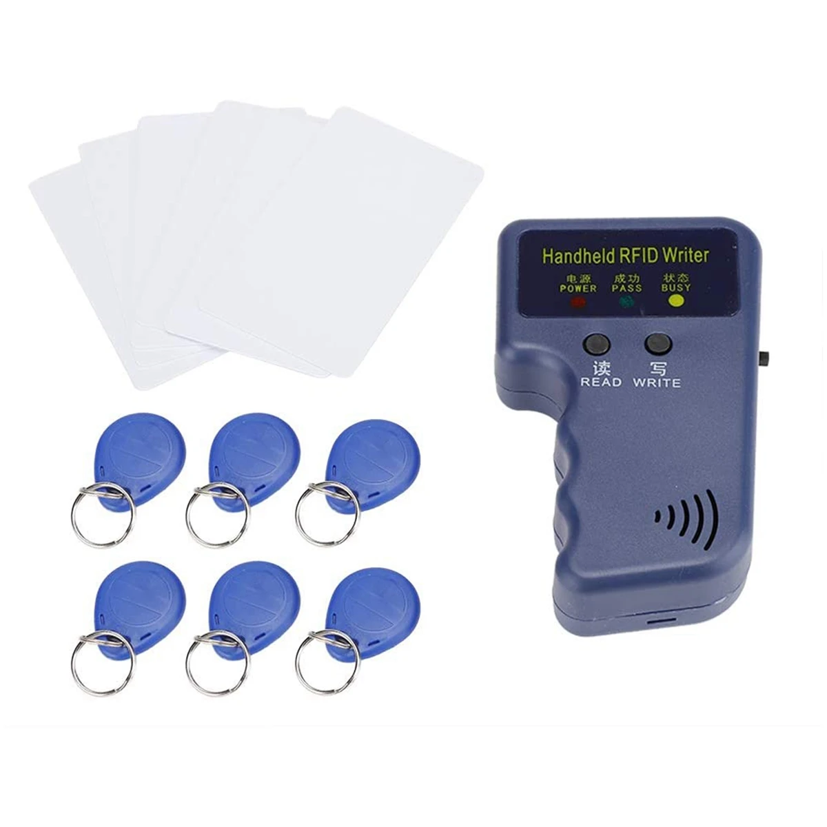 

Ручной Дубликатор RFID-карт 125 кГц, Дубликатор ID (EM4100 // Avid) с 6 записываемыми брелоками и 6 записываемыми картами