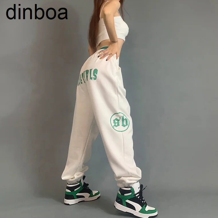 

Женские спортивные штаны Dinboa, свободные брюки в стиле хип-хоп