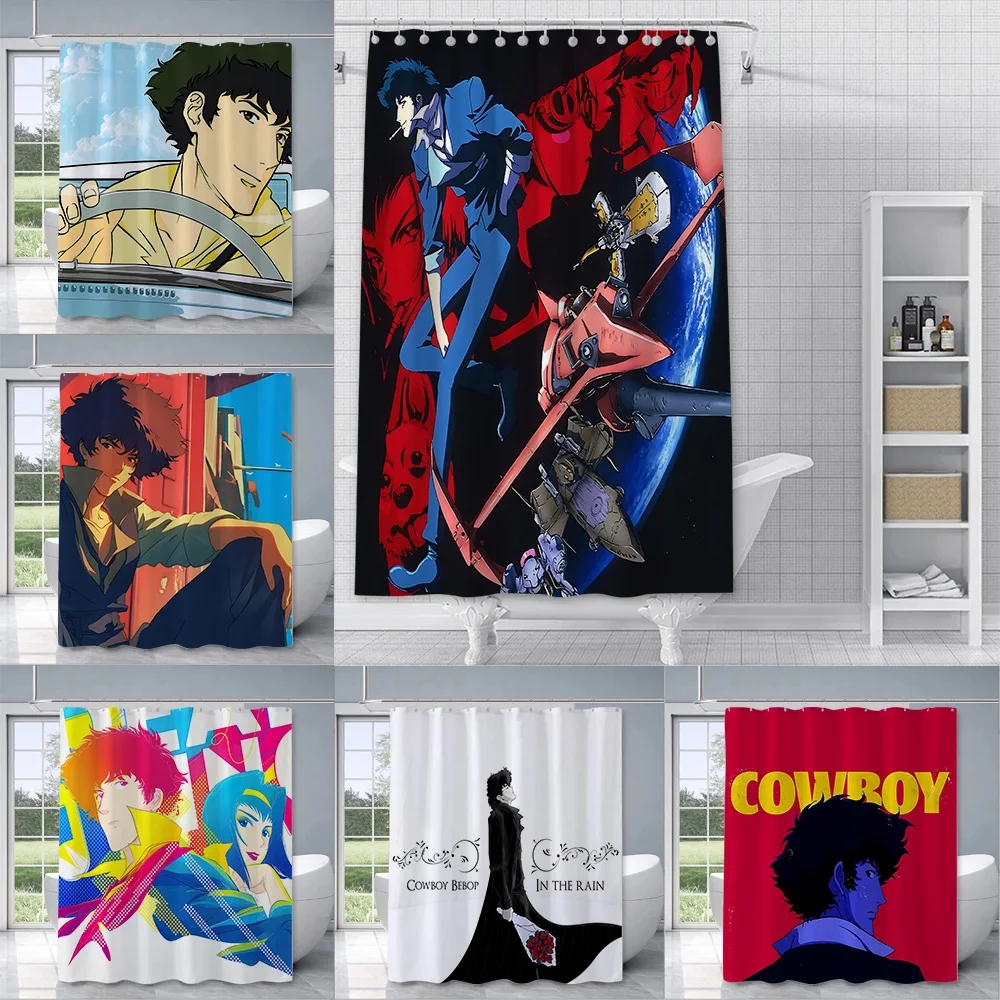 Занавеска для душа в стиле аниме C-Cowboy B-Bepop Водонепроницаемая яркая занавеска