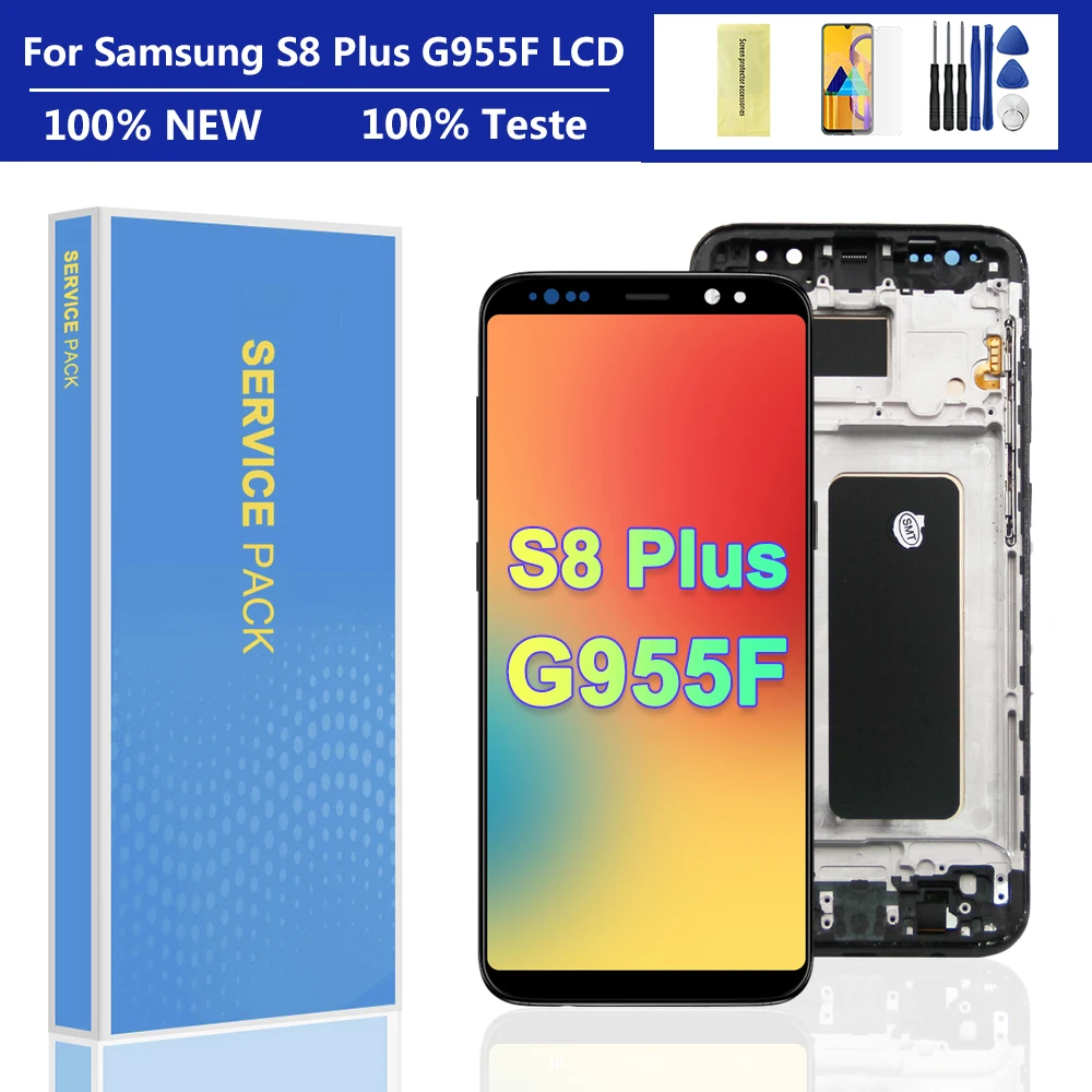 100% Tested AAA S8+ LCD with frame for SAMSUNG Galaxy S8 Plus G955 G955F Display Touch Screen Digitizer Assembly Replacement