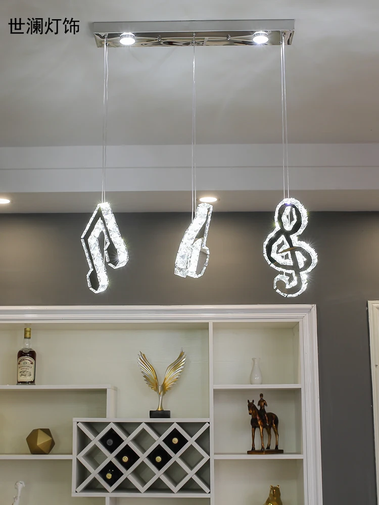 Простая Современная хрустальная креативная Люстра для музыкальных нот FQ |