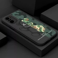 Cartoon Army Bear Phone Cases for Xiaomi 11T 10T Lite Redmi Note 11S 10s Pro Max Poco NFC Soft Cover