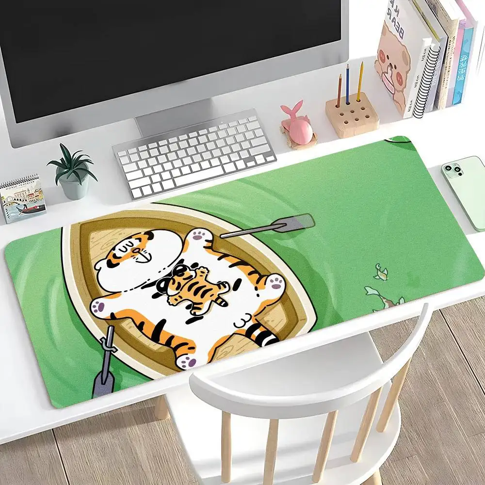 Фото Коврик для мыши Fat Tiger, нескользящий, подходит для офисных компьютеров, ноутбуков, киберспортивных игр, настольных ковриков, клавиатуры XXL. №1