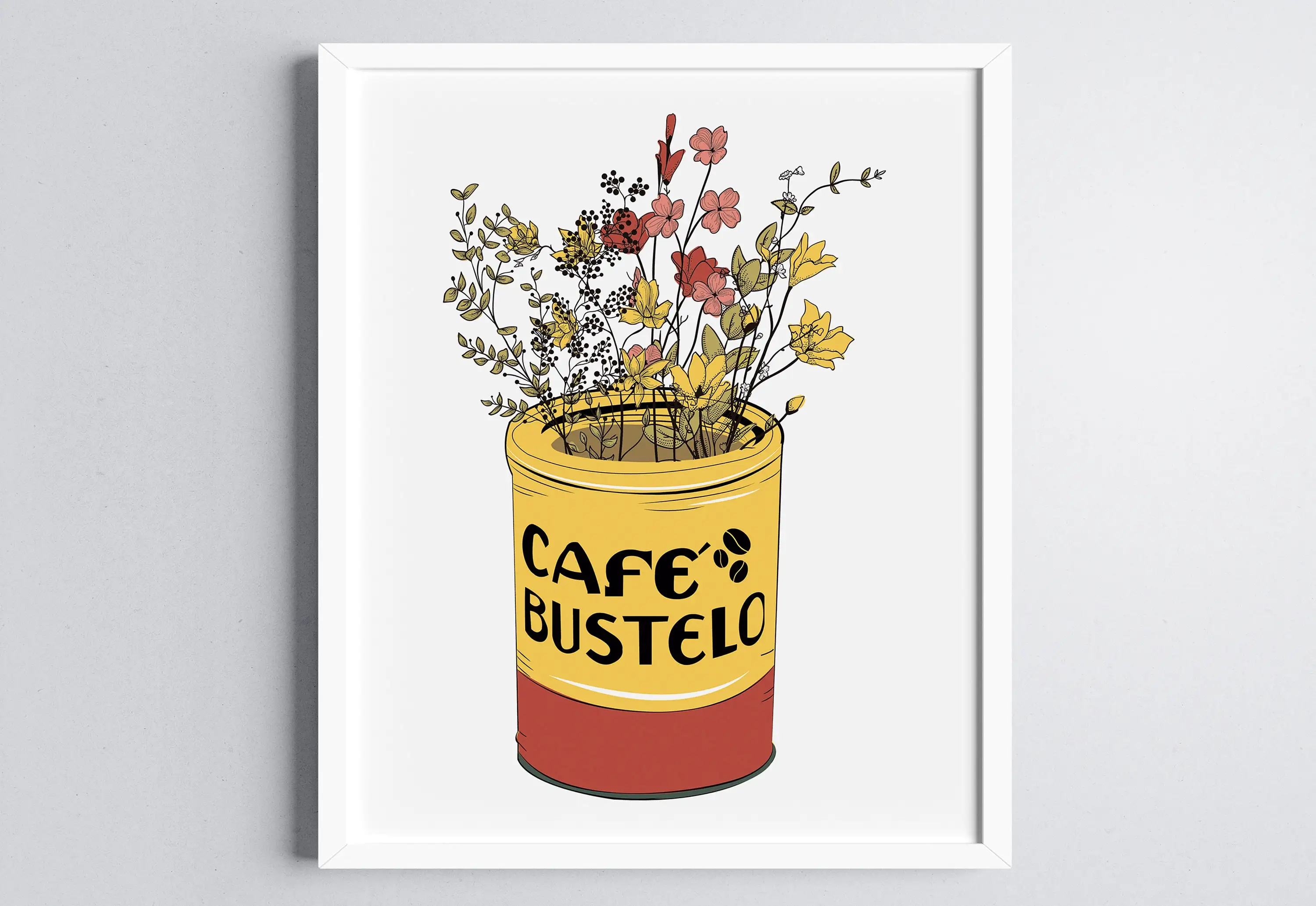 Минималистичная Кухонная Кружка С Цветочным Принтом Настенная Художественная