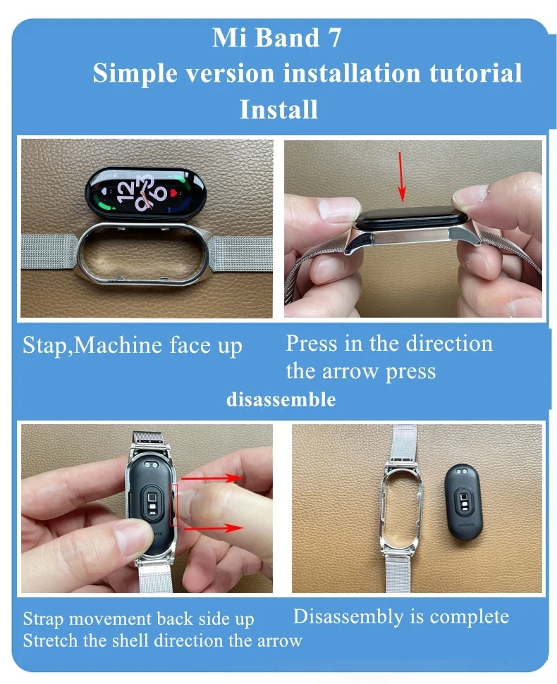 Strap For Xiaomi Mi Band 7 3 4 5 Metal Bracelet Screwless Stainless Steel MIband for Mi Band 4 3 5 Strap Wristbands Pulseira
