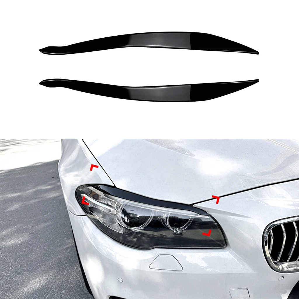 

1 пара черных автомобильных фар, накладки на веки для бровей, накладки для BMW 5 серии F10 F11 2015-2017, автомобильные наклейки, накладки на веки