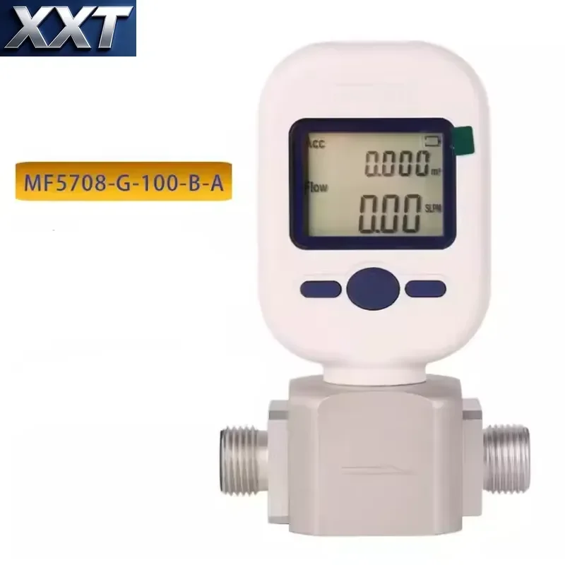 Фото XXT MF5708 0-100 л/мин G-100 Электронный сенсорный расходомер для сжатого воздуха с цифровым дисплеем, массовый расходомер №4