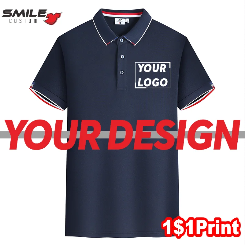 

Summer Breathable Polo Custom Printing Company Team Logo Men And Women Business Casual Shirt Personality Design Embroidery Brand