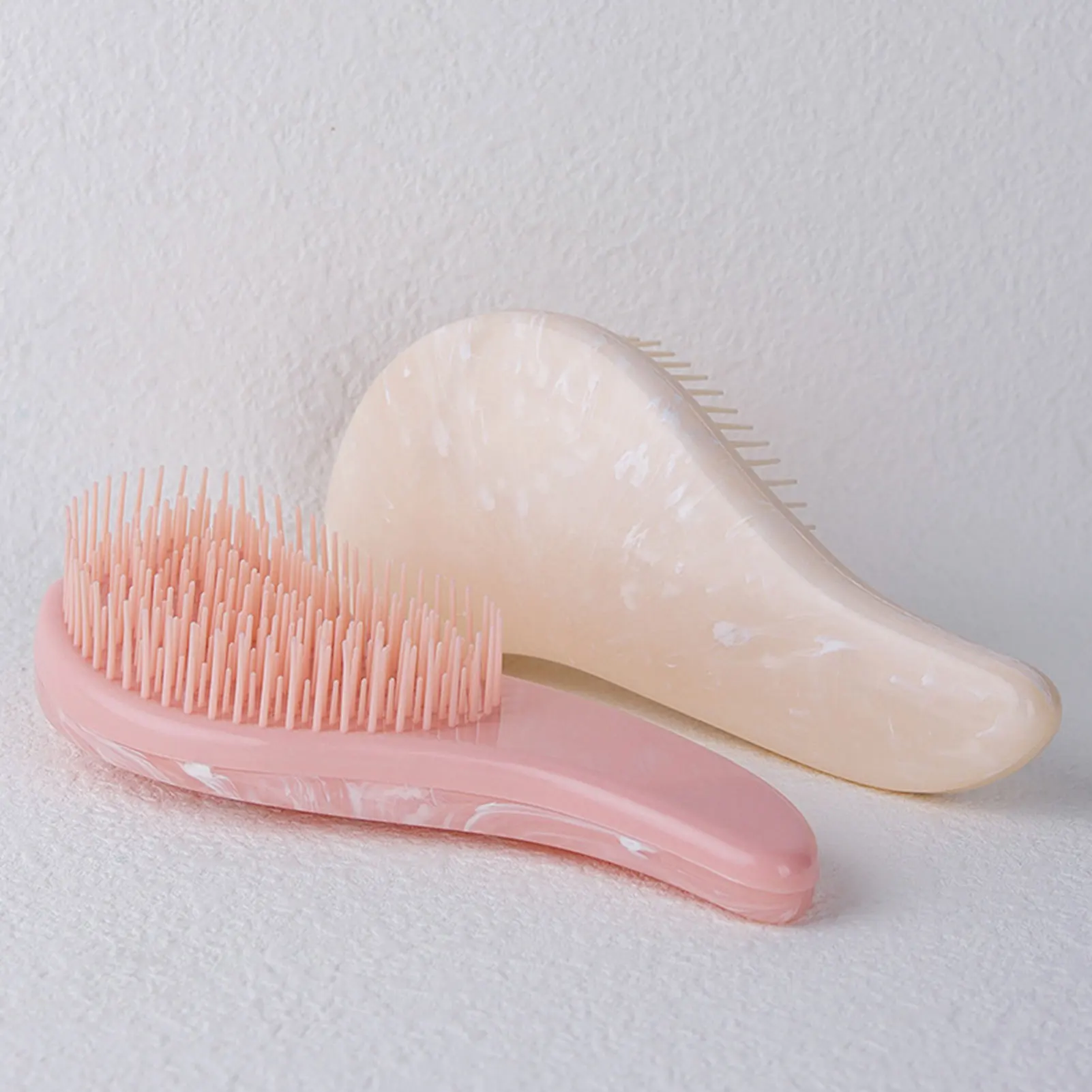 

New Marbling Magic Anti-static Hair Brush HandleDetangling Comb Shower Electroplate Massage Comb Salon Hair Styling Tool