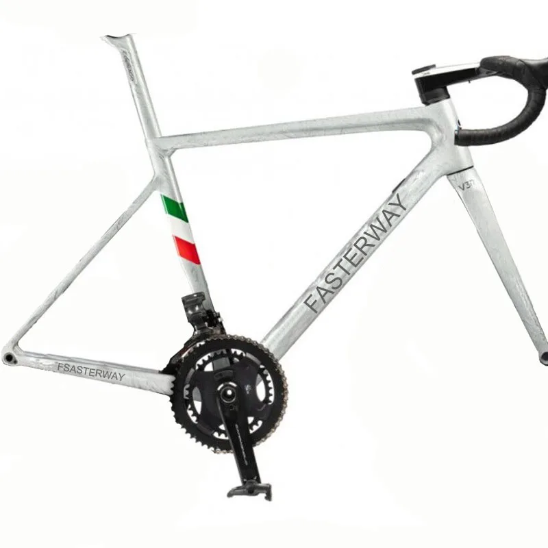 

New V3RS Frames White Frozen Ice Texture Carbon Frame Road Bike BB86 Cycling Bicycle Frameset With Fork Seatpost Headset Clamp