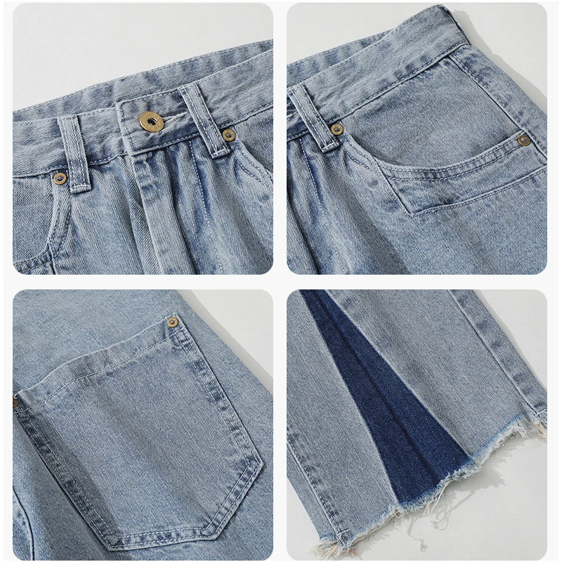 Four Seasons Men's Jeans Hip Hop Style Straight Loose Streetwear Y2k Pants Men's Fashion Streetwear Jeans Aesthetic Ins Hot Sale