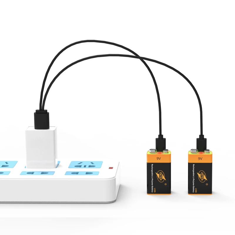 2 шт. 100% ZNTER 6300 мВтч 9 В аккумуляторная батарея USB перезаряжаемая литиевая 700 мАч с