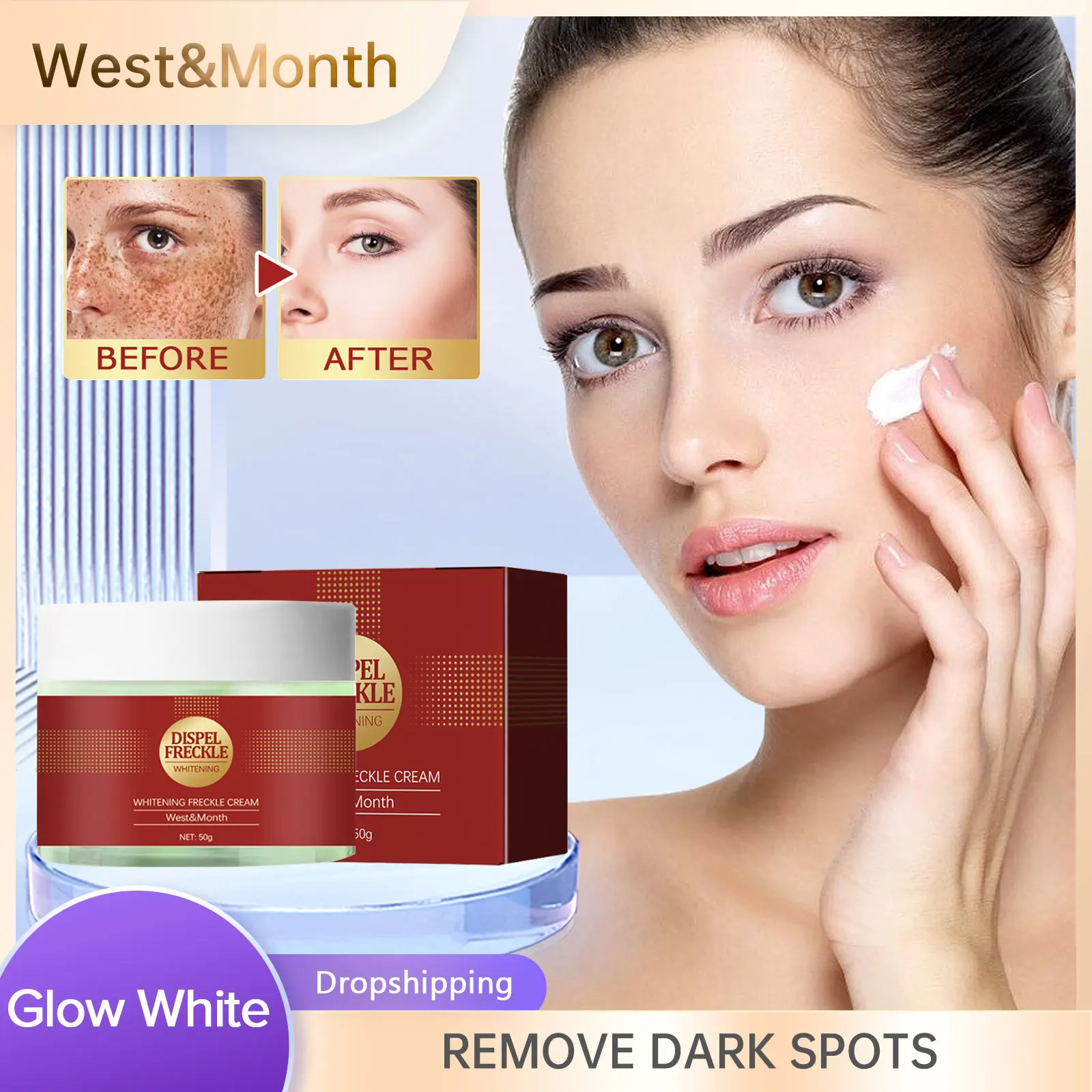 Powerful Whitening Freckle Cream Remove Spots Melanin Dark Spots Liftinging Fades Fine Lines Repair Dullness Brighten Face Cream