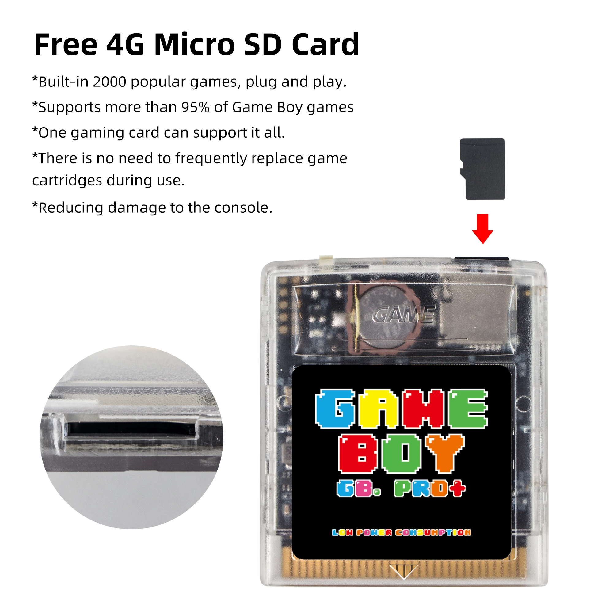 Новый картридж GB GBC для Gameboy игры Game Boy игр Everdrive Cart с TF/SD картой 2000 в 1