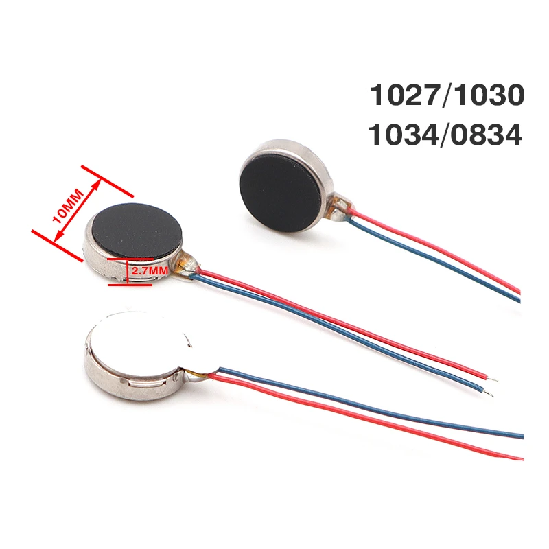 

Бесплатная доставка, 100 шт., новинка, вибромотор 1027/31034/1030/0834 В, 3 в, мотор-вибромотор с микромотором, плоский игрушечный мотор-пейджер для сото...