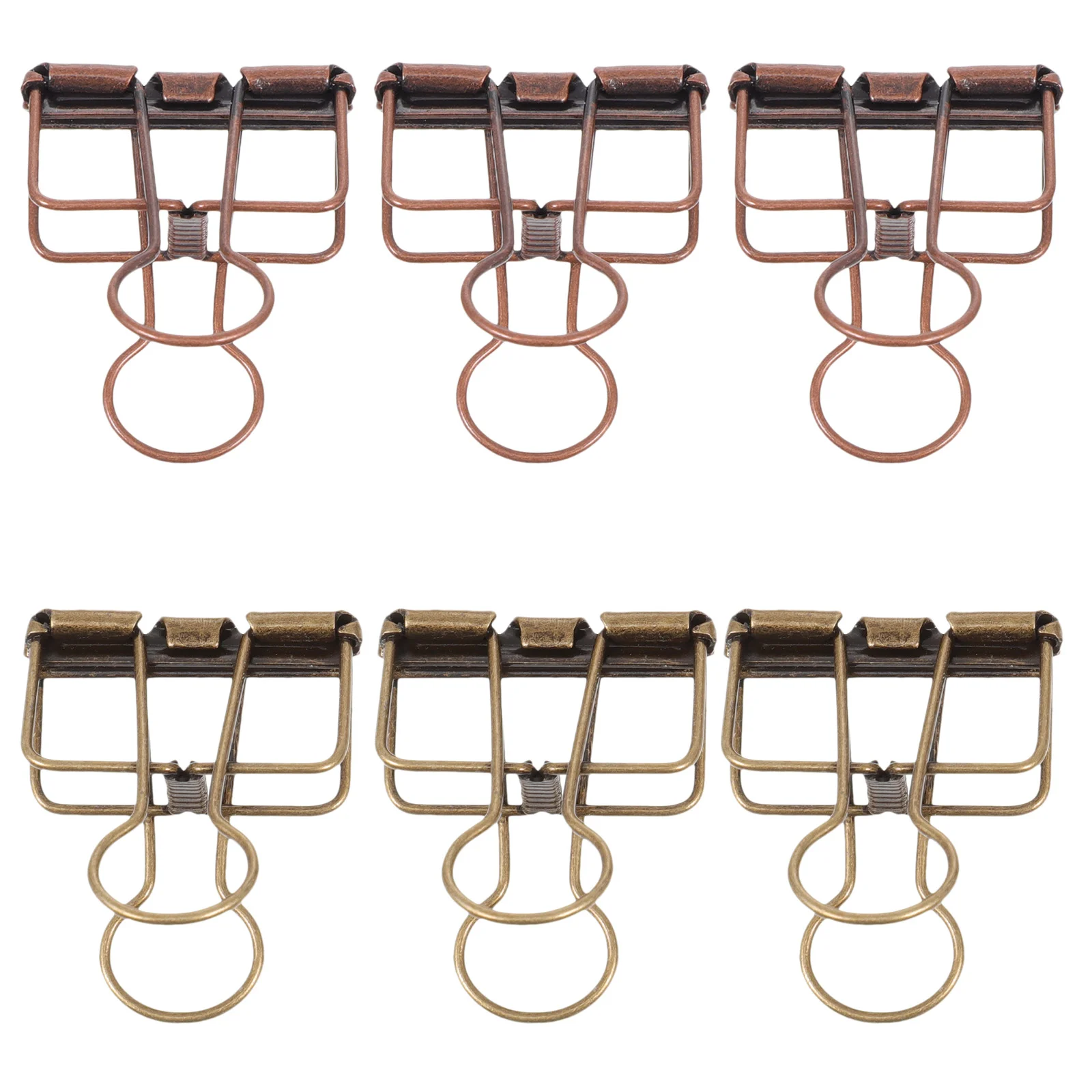 

6 Pcs Retro Metal Paper Holders Ticket Paper Clamps School Accessories (Assorted Color)