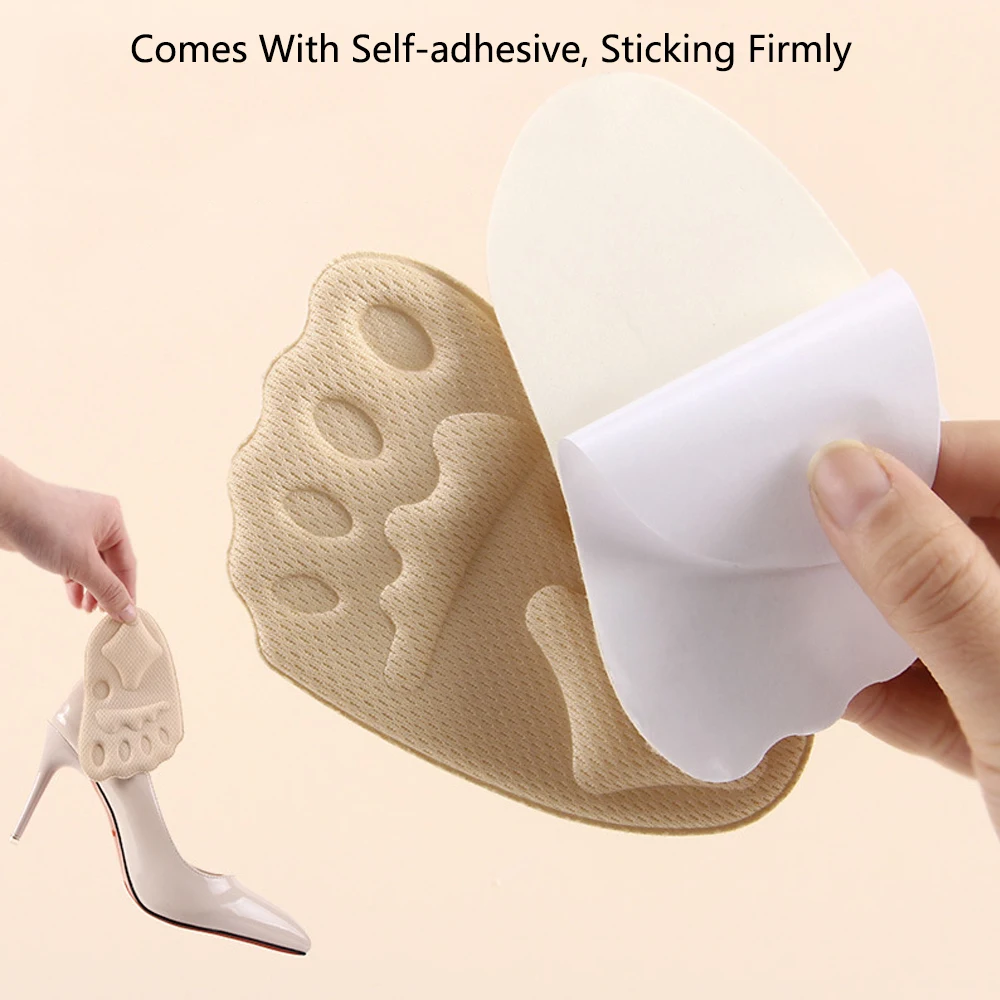 Memory Foam Half Insoles for Shoes Inserts Forefoot Cushion Pads for Women Shoes Adjust Size Anti-slip Comfort Inner Soles