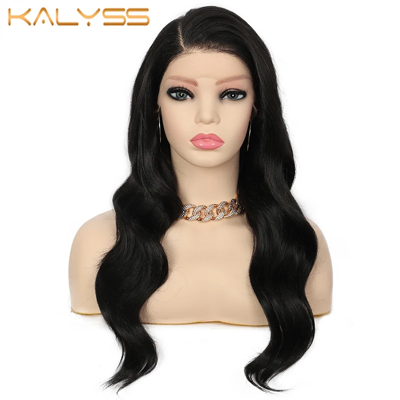 Brinbea Synthetic Lace Frontal Wigs 24 Inches Body Wave Omber Blonde Wigs for Women Heat-resistant Side Part Wavy Hair Wig