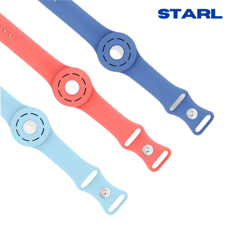 

Soft Liquid Silicone Waterproof Bracelet Wristband Case For Apple Airtag Cases GPS Track Air Tag Multicolor Colorful Watch Skin