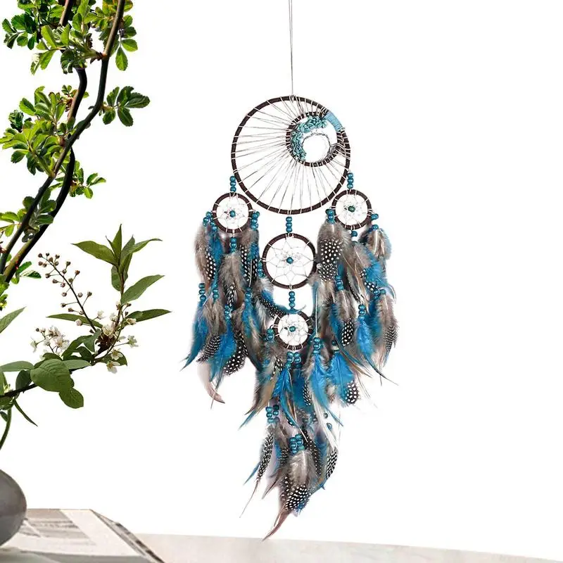 

Turquoise Dream Catcher Reusable Wall Hanging Ornaments Hand Woven Feather Hanging Art For Gift Home Decoration Accessories