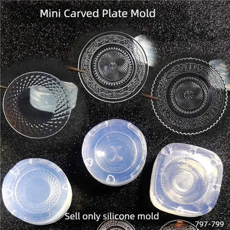 samodzielna rękodzieło Mini rzeźbiona płyta forma z żywicy epoksydowej jedzenie zagraj w miniaturową do szczypania formy UV