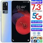 Смартфон глобальная версия OnePro 9 +, 16 ГБ + 512 ГБ, 6800 мАч, HD-камера 7,3 дюйма, сотовый телефон 32 + 64 Мп, Android 11,0, разблокированные мобильные телефоны