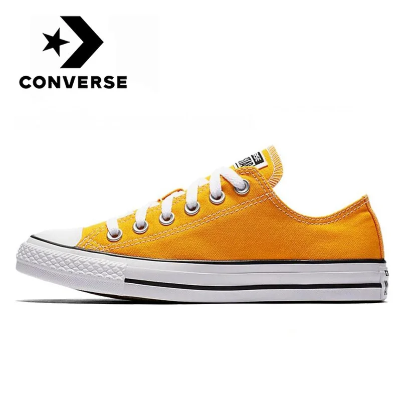 Кеды Converse Chuck Taylor All Star мужские и женские, сезонные низкие  кроссовки, для скейтборда, парусиновая обувь, желтые, оригинал - купить по  выгодной цене | AliExpress