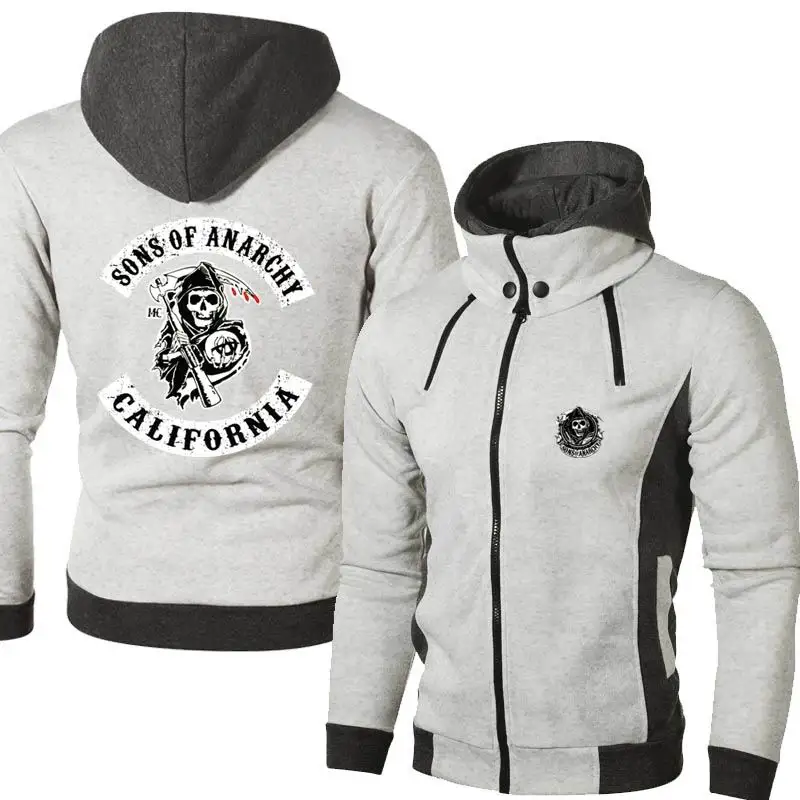 

New Spring Autumn Sons OF Anarchy Logo Men's Outdoor Casual Male Jackets Warm Hoodies High Quality Harajuku Sweatshirts Outwear