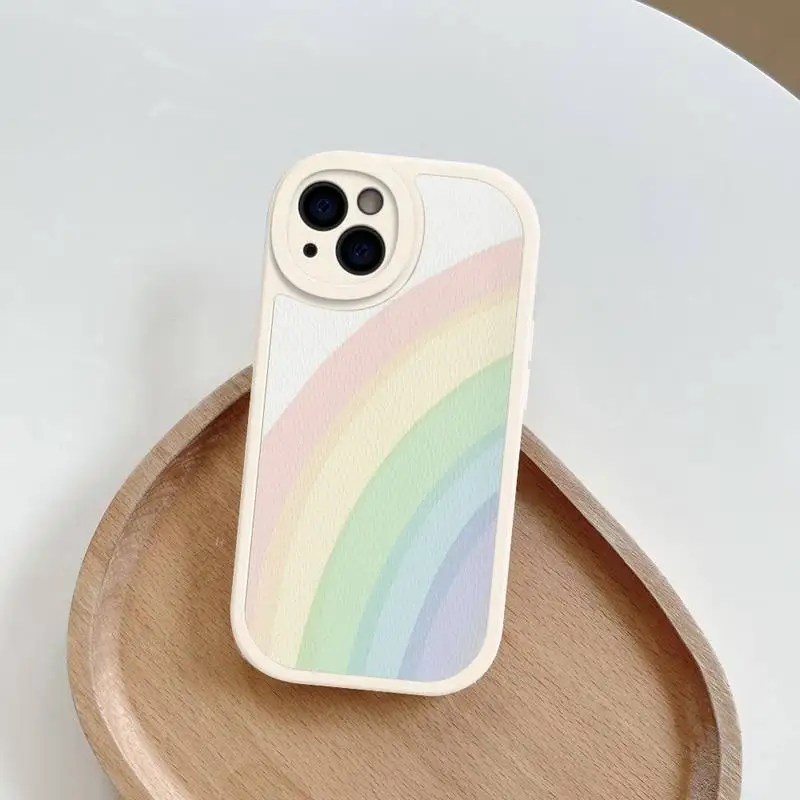 Rainbow Phone Case Hard Leather For iPhone 14 13 12 Mini 11 14 Pro Max Xs X Xr 7 8 Plus