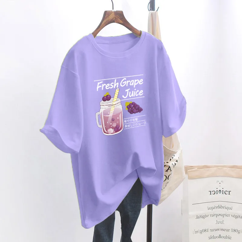 

Summer 2023 new mid-length short-sleeved T-shirt female internet celebrity Instagram fashion loose half-sleeved top