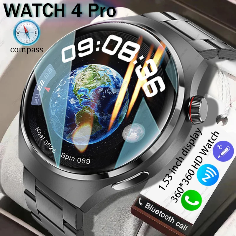 

Новинка 2023, умные часы, мужские часы, 4 Pro, AMOLED, HD экран, пульсометр, Bluetooth, звонки, IP68, водонепроницаемые умные часы для Huawei, Xiaomi